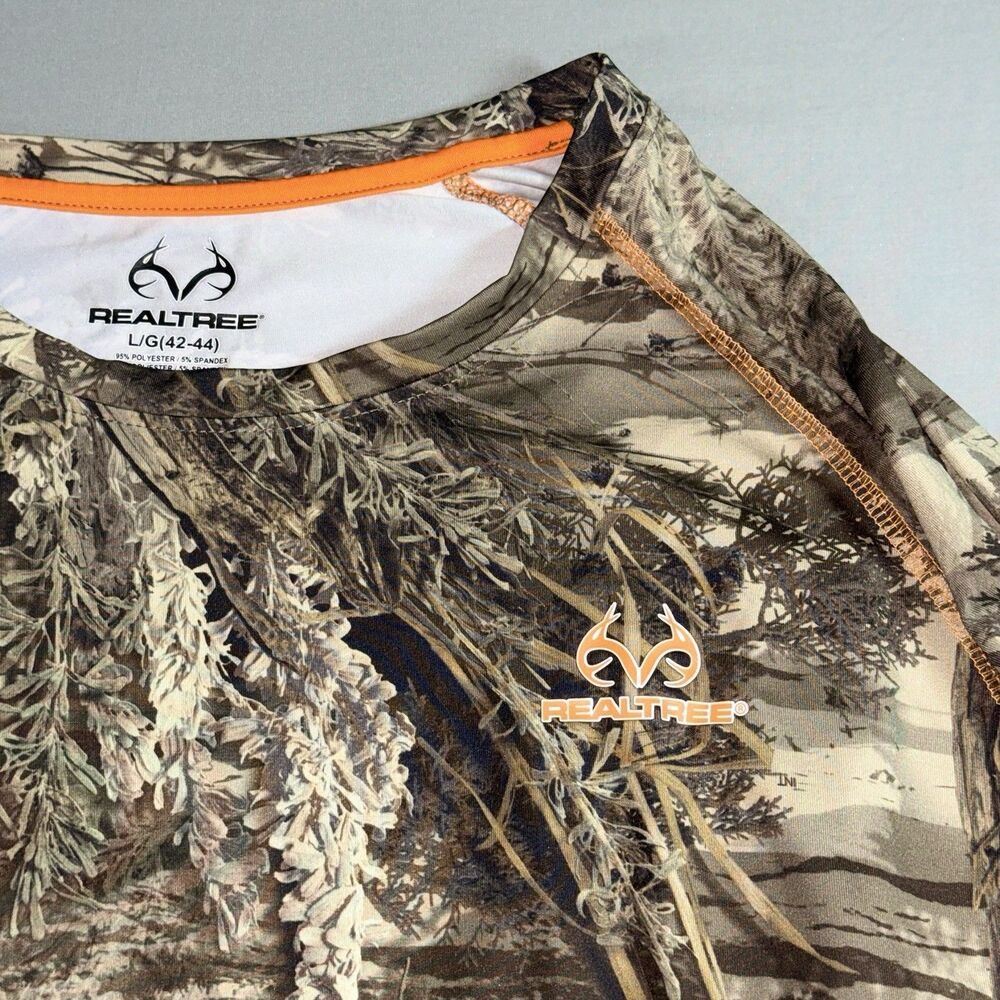 Realtree Large Long Sleeve Men's Camo Shirt longsleeve Polyester Hunting Fishing - Picture 2 of 4